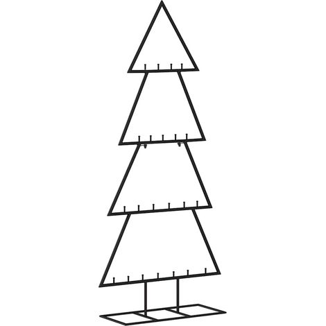 Arbre de Noël Sapin de Noël en métal pour décoration noir 125 cm (1/5)