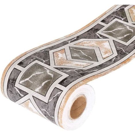 Frise Murale Adhesive,Frise Adhesive 3d Bordure Papier Peint Frise Autocollante Noire étanche pour Cuisine,Salle de Bains,Plafond (1/4)
