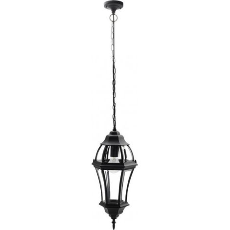 Pendelleuchte außen aluminium becrux 1xe27 schwarz ip44 regx24x24 cm