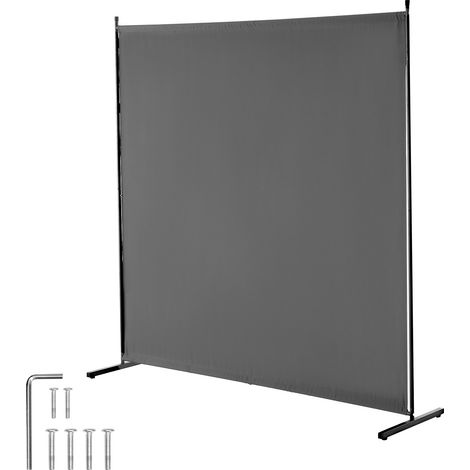 Paravent Multifonctionnel à Panneau Unique, Cloison de Séparation Autoportant 181x181,5 cm, Séparateur de Pièces Intérieur, Brise-vue pour Confidentialité, Bureau, Chambre à Coucher, Gris (1/5)