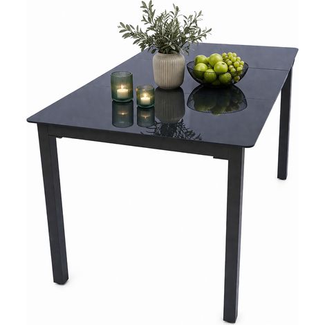 Alu Mesa de jardín de vidrio Balcón Mesa 140x80 73x140x80 - VCM (1/3)