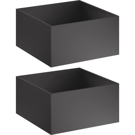 Maison Exclusive - Garten-Pflanzgefäß 2 stk. Schwarz 60 x 60 x 40 (1/5)