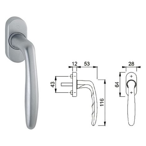 Mecanismo para ventana – Roissy DK – Cromo satinado, apertura a 90°, perno Ø10 mm – Hoppe