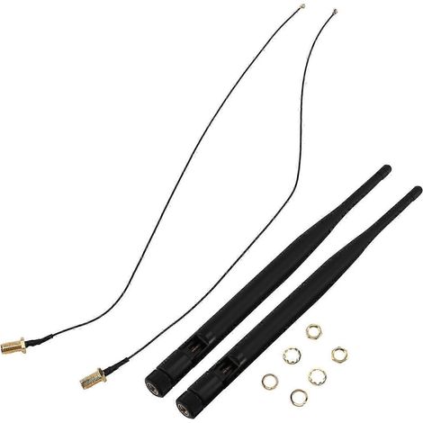2 x 6 dBi 2,4 GHz/5 GHz Dualband-WLAN-RP-Antenne + 2 x 35 cm U.fl-/IPEX-Kabel (1/5)