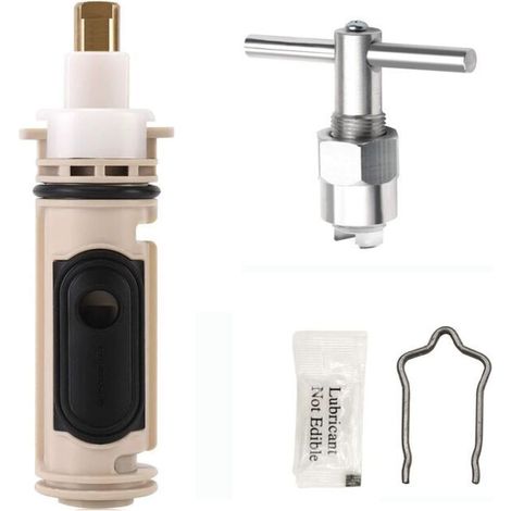 Cartouche de rechange Moen 1222 Cartouche de valve de rechange avec outil de retrait d'extracteur 104421 - Compatible avec les robinets à poignée unique Posi-Temp de Moen - Kit de réparation de valve