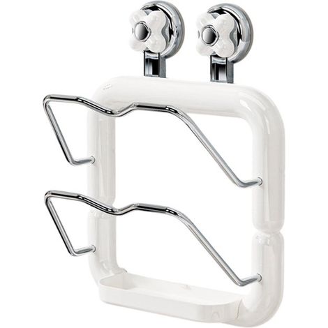 Topfdeckelhalter – Topfgestell – Küchenaufbewahrung – Rutschfester Saugnapf – 25 cm (Breite) x 6 cm (Höhe) – Weiß (1/5)