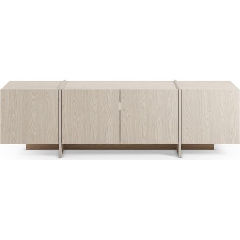HANNA - Meuble TV 177cm -en mélamine Beige (1/5)
