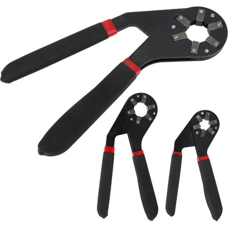 Clé à molette réglable multipliant la force de préhension, poignée en caoutchouc, outils manuels hexagonaux (1/5)