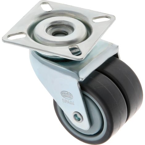 -CAHERSA- Rueda AMIG DOBLE C/PLET 2514-50 Goma Gris (1/2)