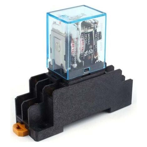 Green Mobility-Relais Puissance Bobine AC 220V 10A DPDT LY2NJ HH62P HHC68A-2Z Avec Socle Prise (1/4)