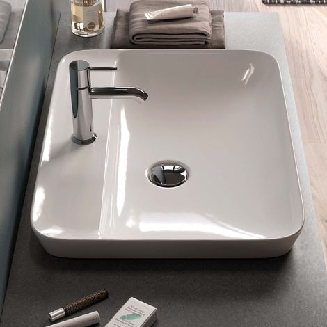 RAK Variant Rectangular Drop-In Wash Basin 550mm Wide 1 Tap Hole - Alpine White (1/3)
