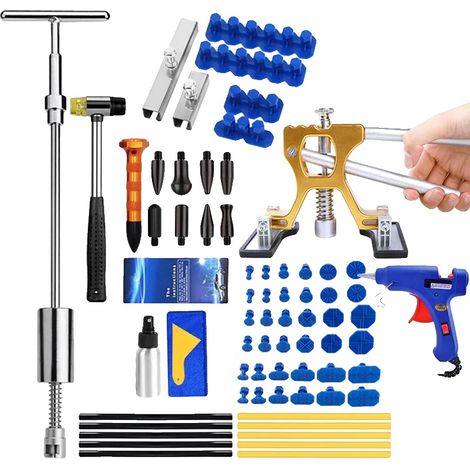 Outil de réparation de bosses de carrosserie, construction en métal durable, compatibilité multi-tailles, Ensemble d'outils de réparation de dents (1/2)
