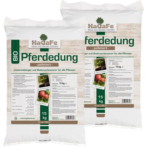 HaGaFe Reiner Pferdedung Pferdemist Dung Mist Organischer Volldünger 2 x 15kg (1/3)