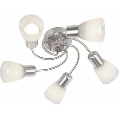 Plafoniera Gordon classica 5 luci vetro bianco E14 (1/2)