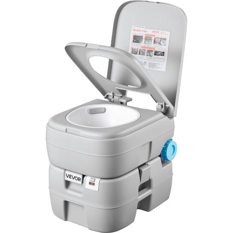 VEVOR Toilette de Camping avec Chasses deEau, Toilette Portable avec Reservoir a Dechets Amovible 30 L, pour Domicile Camping-car Caravane Bateau Randonnee, WC de Voyage avec Reservoir deEau 19 L (1/5)