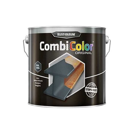 Rust-Oleum COMBICOLOR Original RAL7016 - Anthrazitgrau 2,5L, Einschicht-System für Metallschutz