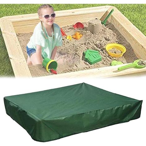 Vtizikl Couverture de bac à sable aveCordon de serrage, auvent carré de bac à sable de protection contre la poussière,Couverture de piscine de bac à sable imperméable (vert, 78,74 "x 78,74") (1/5)