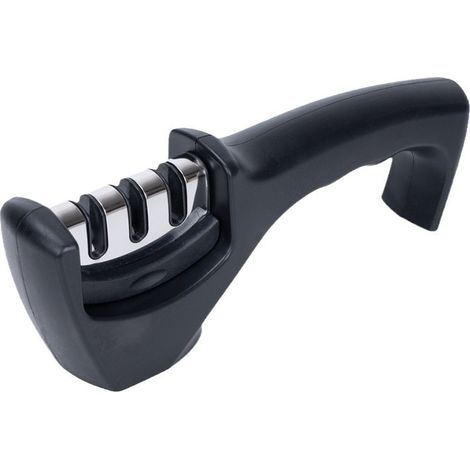 Afilador manual de cuchillos y hojas, 3 niveles para pulir, afilar y reparar cuchillos de cocina, accesorios. (1/5)