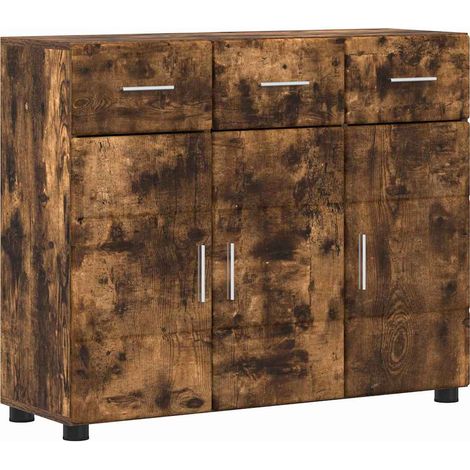 Aparador con estante FLORIN Roble ahumado 88,5 x 30,5 x 73 cm vidaXL