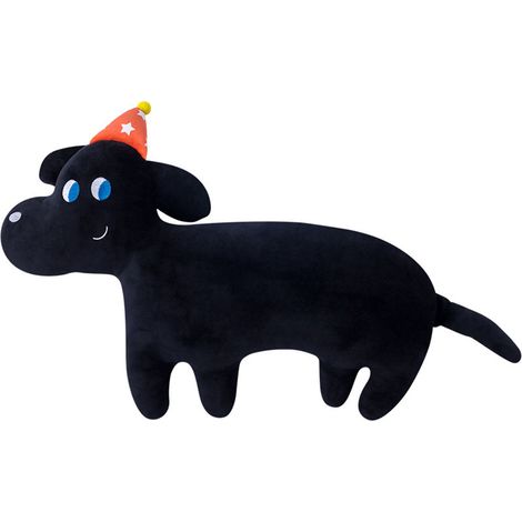 Plüschtier „Schwarzer Hund“, weiches Kissen, Dekoration fürs Schlafzimmer, elastisch (1/5)