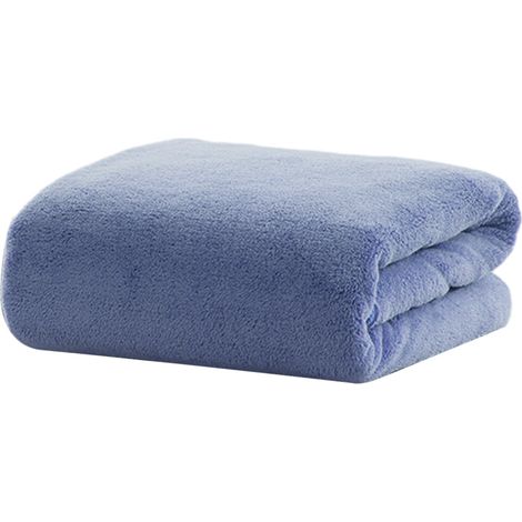 Toallas de baño grandes de terciopelo coral, azul intenso.