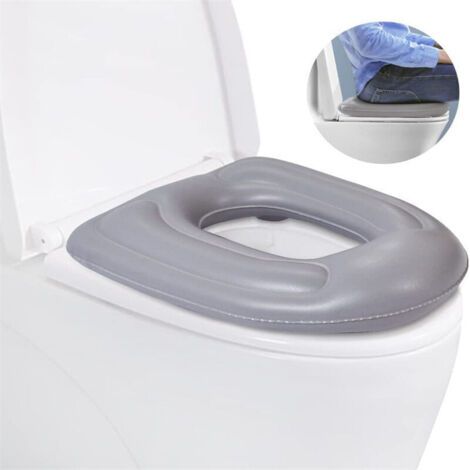 Coussin de siège de toilette gonflable, coussin surélevé en forme de beignet, siège de toilette réglable en hauteur, soulagement de la douleur du coccyx (1/5)