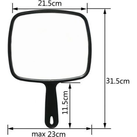 Miroir à Main portable Miroir de coiffeur manuel pour salons professionnels Maquillage Carré Mirroir avec poignée (1/4)