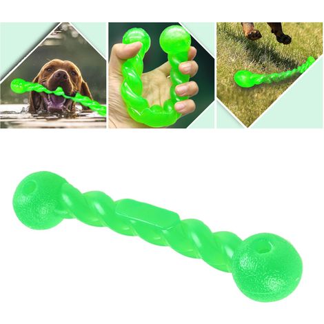 Kauspielzeug in Knochenform aus Gummi für Hundewelpen, mit Backenzähnen, grün, Größe S (1/5)