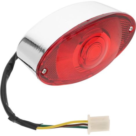Feu Arrière Moto Plastique Œil de Chat Vintage Lumière Frein et Position Compatible Remplacement Rapide pour Éclairage Plaque Immatriculation Moto (1/5)