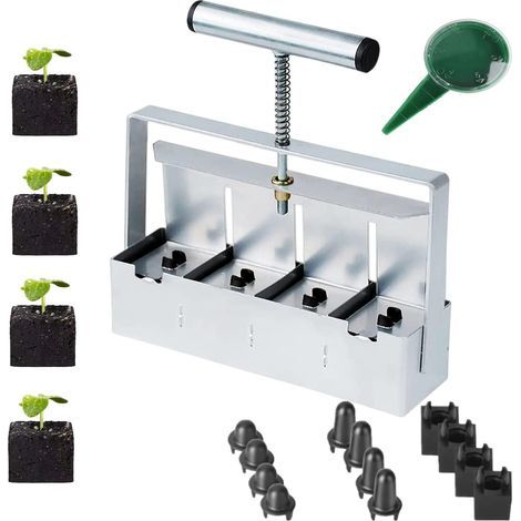 Blocage du Sol à la Main 4x2 inch Seed Block Makers at a Time Bloc de Terre pour Le démarrage des semences Terre de Jardin Terre d'empotage pour Les Plantes d'extérieur (1/5)
