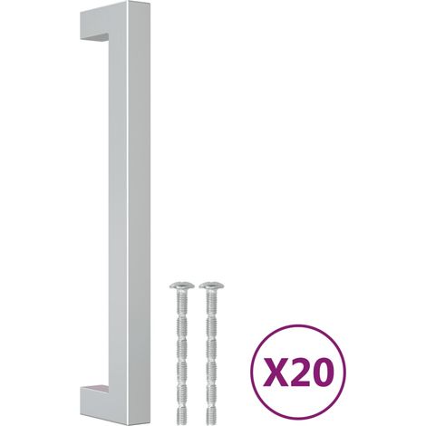 Poignées d'armoire 20 pcs Poignée de meuble argenté 160 mm acier inoxydable CFW81706 (1/5)