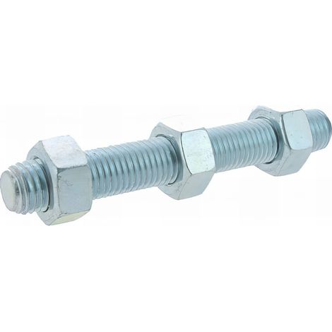 25 Tirants avec 3 Ecrous 4,6 Acier zingués - diamètre 20 mm - Longueur 150 mm - Diamètre 20 mm