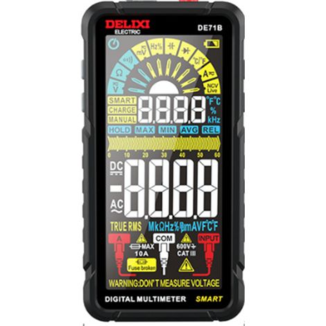 Automatique Multimètre Rechargeable Comptes Mesure de Courant Tension Résistance Continuité Capacité Diode Fréquence (1/2)