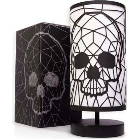 Black skull lamp, 3-way touch-sensitive table lamp, Gothic decor, suitable for festive decorations, birthday gift (1/4)