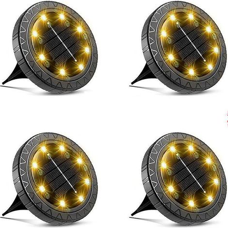 Lampes solaires LED étanches pour décoration extérieure - Disques lumineux solaires pour aménagements paysagers, allées, terrasses, jardins, passerelles - AquaForge (1/5)