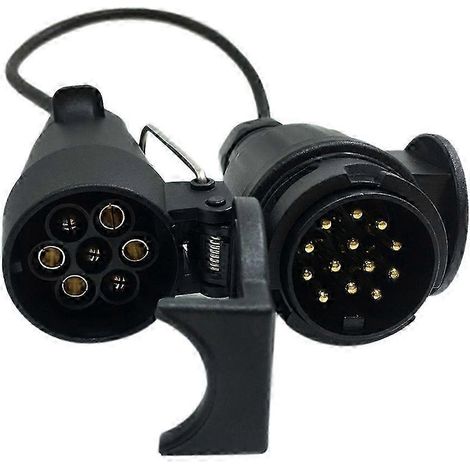 Adaptateur robuste de connecteur de remorque 7 à 13 broches avec câble pour caravanes à attelage de remorque 12 V (1/5)
