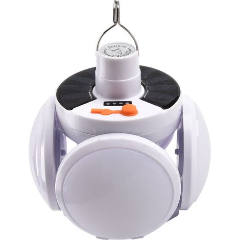 Lampe solaire de camping à cinq faces, multifonctionnelle et pliable, idéale pour les urgences à la maison et l'éclairage extérieur (allée, cour, terrasse). Longue autonomie, batterie rechargeable.