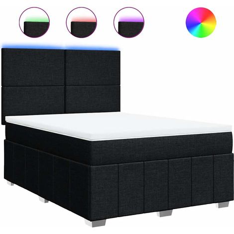 Maison Exclusive - Boxspringbett mit Matratze Schwarz 140x200 cm (1/5)