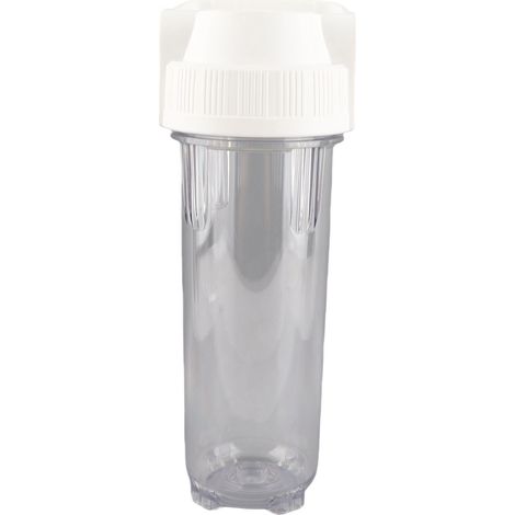 Ortviai Filtre à eau 10 pouces avec raccord en laiton, bouteille transparente anti-dérapante pour filtration préliminaire