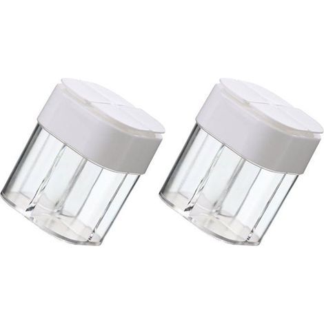 Lot de 2 bouteilles de voyage pour condiments, sucre, épices, récipient de rangement robuste, 4 pots d'assaisonnement en 1 (1/5)