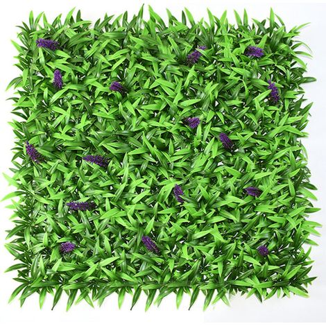 Lot de 4 haies murales artificielles, écrans de protection et d'intimité pour jardin, toile de fond en gazon synthétique, protection UV, 50 cm x 50 cm (1/5)