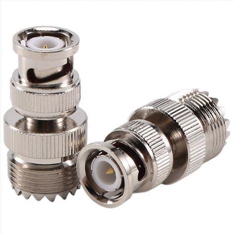 2 adaptateurs coaxiaux RF BNC mâle vers UHF SO239 femelle (1/5)