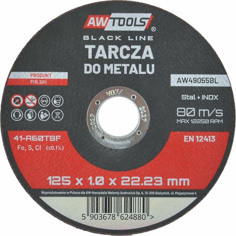 Disque à meuler en métal Awtools 1251,0 mm, liseré noir