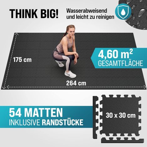 MONZANA Bodenschutzmatte Fitness & Pool 18x 36x 54x Stück Fitnessgerät 54 Stück (1/3)