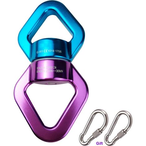 1 ensemble Anneau pivotant 360 degrés, 2 Boucles d'escalade M10, Alliage aluminium magnésium, pour Alpinisme et Aérien (1/5)