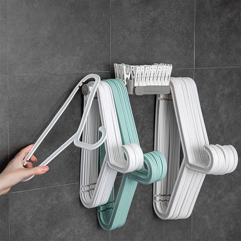 Porte-serviettes Rétractable - Barre Adhésive Sans Perçage - Pour Salle De Bains Chambre Cuisine - 42 x 15 x 4,7 cm - 1 Pièce (1/5)