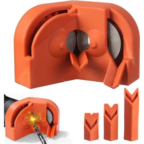 Aiguiseur de foret 5/64-5/8 Orange Pour tous les forets électriques alimentés, roues de meulage à double diamant, outil d'affûtage de précision, portable (1/5)