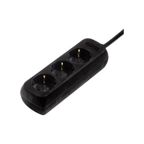 Regleta eléctrica hama 3 tomas negro 3500 W 5 metros