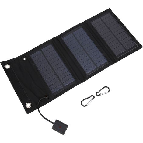 Panneau solaire portable 15W pliable et étanche, idéal pour le tourisme et la randonnée. (1/5)
