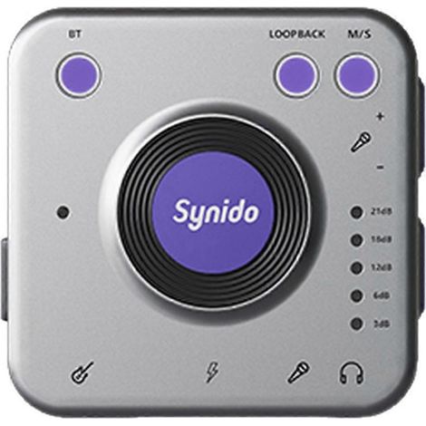 Synido Live Dock A20 Audioadapter mit tragbarer USB-C-Audioschnittstelle für Musikaufnahmen, kompatibel mit iPhone, Android und PC. (1/5)